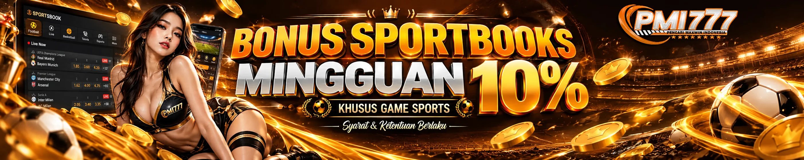 Bonus Sportsbook Mingguan Pmi777 10%